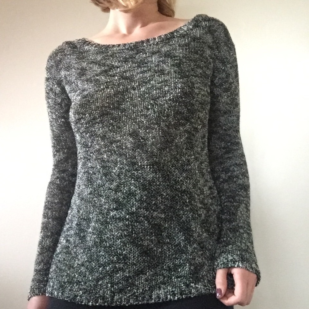 alice + olivia Silver Metallic Knit Sweater